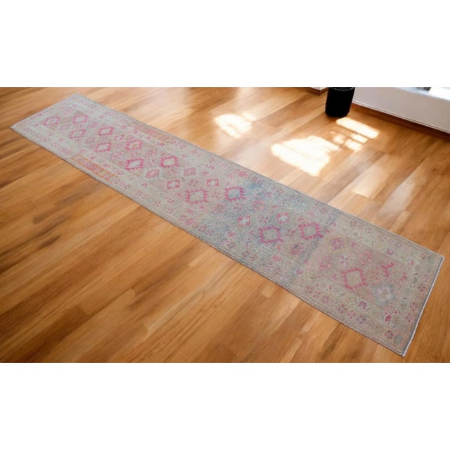 Offered is an one of a kind Kurdish runner rug, made in Anatolia approximately 50-60 years ago. The beautiful wool on...