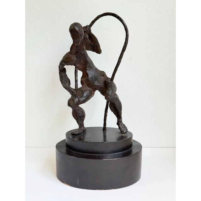 Fantastic studio bronze figural sculpture. This typifies the qualities of the brutalist movement: raw, heavy materials...