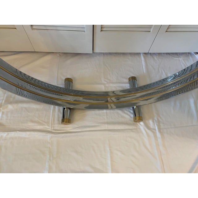 Vintage Romeo Rega Chrome Brass U-Shaped Console Table For Sale - Image 11 of 13