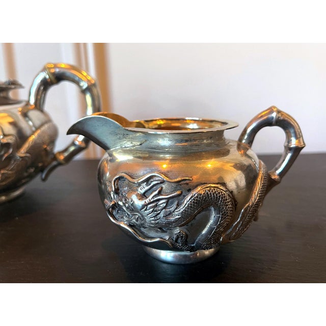 Early 20th Century Chinese Export Silver Tea Set with Original Box Zee Wo - 4 pcs For Sale - Image 9 of 16