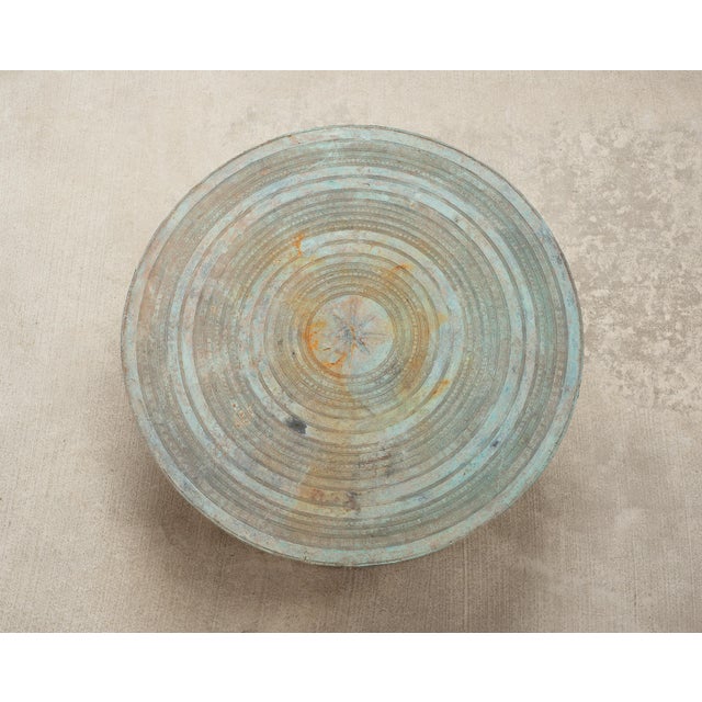 Southeast Asian Bronze Elephant Rain Drum Drinks Table 2 Ft For Sale - Image 4 of 18