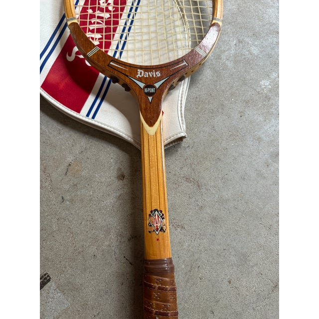 Vintage Collection of Wooden Tad Davis Tennis Rackets With Covers For Sale - Image 10 of 11