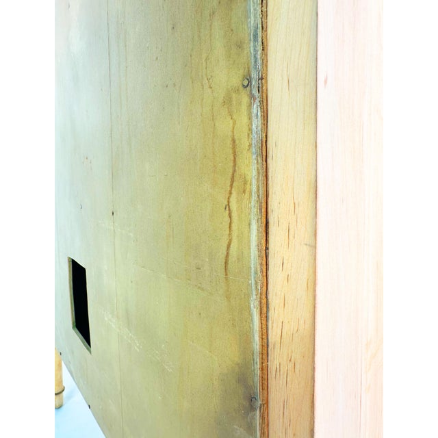 Vintage Demilune Cabinet With Door and Drawer Ready to Refinish For Sale - Image 14 of 14