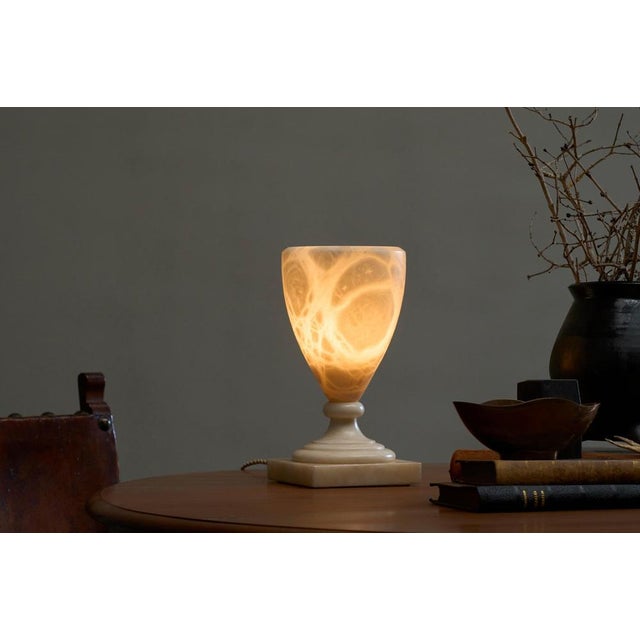 Large mid century table lamp in alabaster spain 1970s a wonderful table lamp in carved alabaster. Great neoclassical shape...