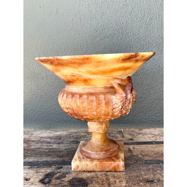 Vintage Alabaster Carved Urn For Sale - Image 11 of 12