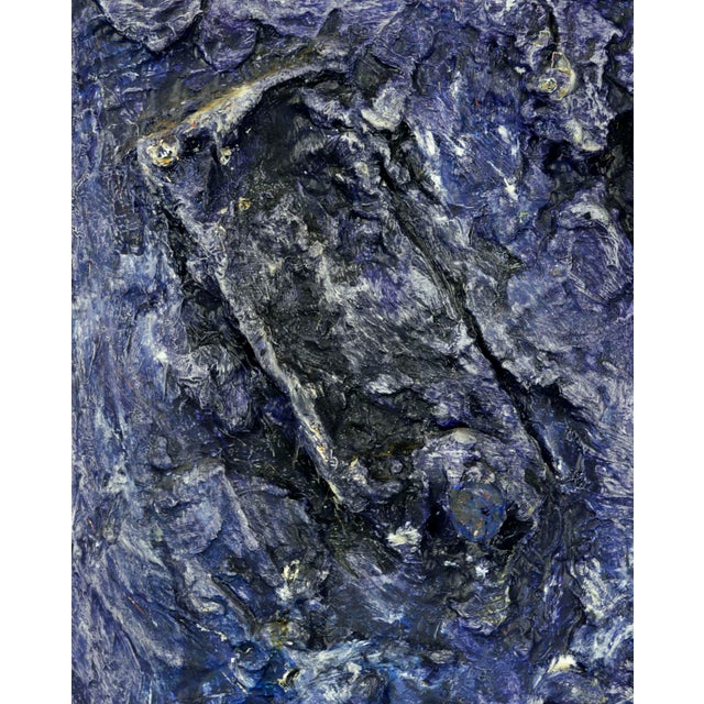 Abstract Mid Century Textural Color-Field Abstract in Royal Blue-Purple by Peter Witwer For Sale - Image 3 of 8