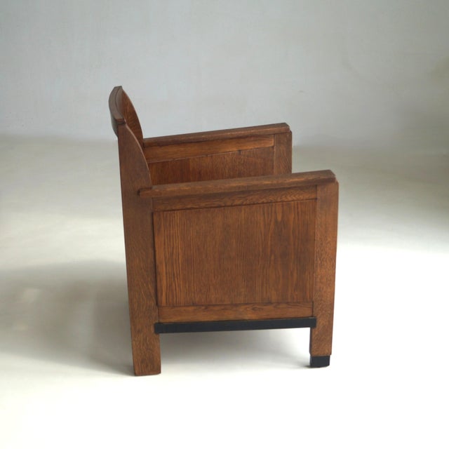 Modern Dutch Art Deco Oak Armchair, 1920s For Sale - Image 3 of 18