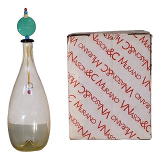 Yellow Artistic Bottle in Murano Glass from Carlo Nason, 1980s For Sale