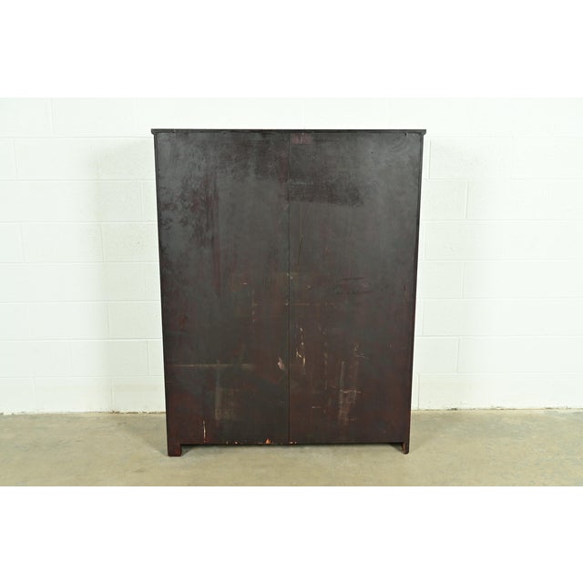 Stickley Brothers Style Antique Arts & Crafts Mahogany Double Bookcase Cabinet, Circa 1900 For Sale - Image 10 of 12