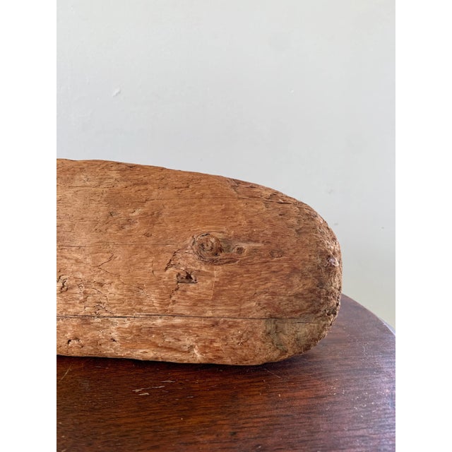 Rustic Hand-Carved Driftwood Whale Sculpture for a Collected Coastal Interior For Sale - Image 3 of 11
