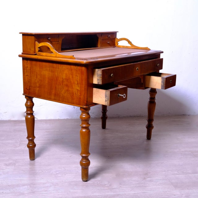 Antique Wooden Desk with Drawers, Late 19th Century For Sale - Image 12 of 18