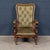 Antique English Mahogany Reclining Armchair with Green Leather Upholstery, 19th Century For Sale - Image 5 of 18