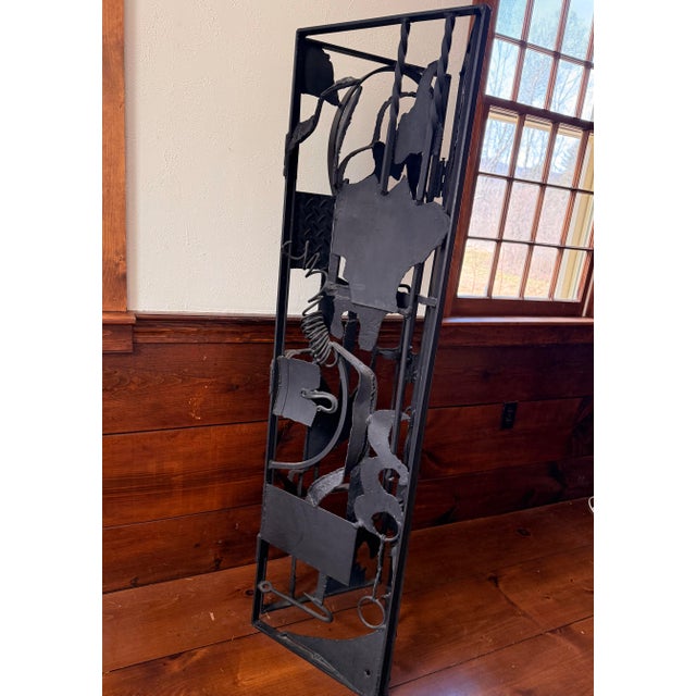 Abstract Scrap Metal Screen Sculpture For Sale - Image 3 of 8