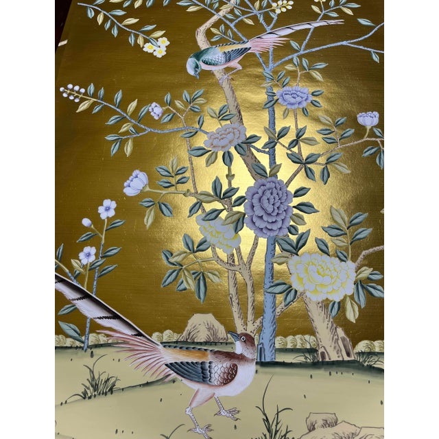 Contemporary Chinoiserie Wallpaper Hand Painted Artworks Panel - 2 ...