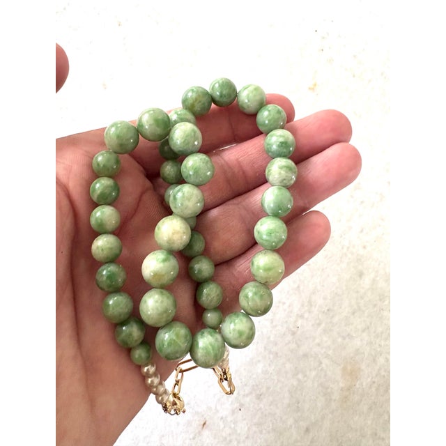Fine Antique Green Jade Necklace For Sale - Image 4 of 4