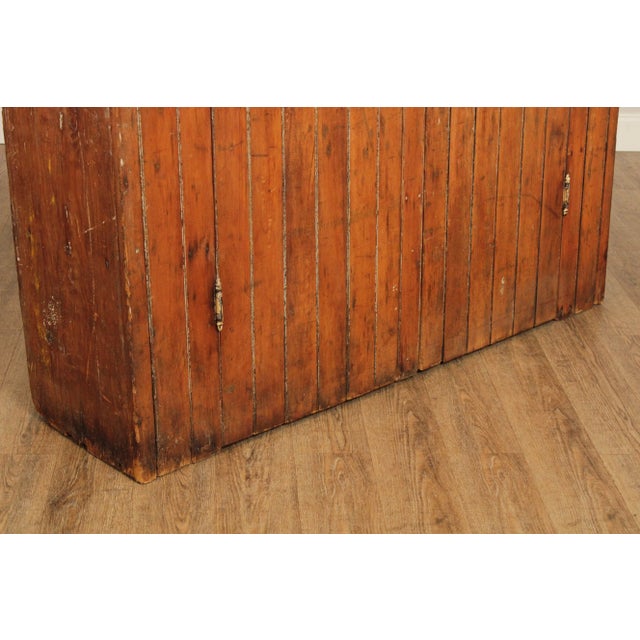 Mid 19th Century Antique Large Primitive Bead Board Two-Door Cabinet For Sale - Image 5 of 13