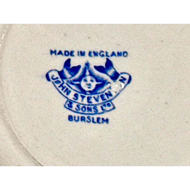 1920's Burslem Blue & White Plates - Set of 4 For Sale - Image 10 of 12