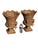 Brown Pair Woven Rattan/Wicker Urns With Bows For Sale - Image 8 of 14