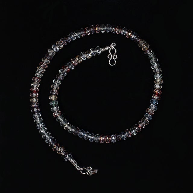 Traditional Ajd 17 Inch Multi Color Czech Crystal Rondel Necklace Great Gift For Sale - Image 3 of 6