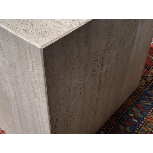 Italian Veined Travertine Coffee Table For Sale - Image 9 of 13