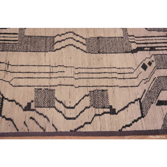 2020s Nazmiyal Collection Light Cream Color Tribal Geometric Contemporary Runner Rug For Sale - Image 5 of 6