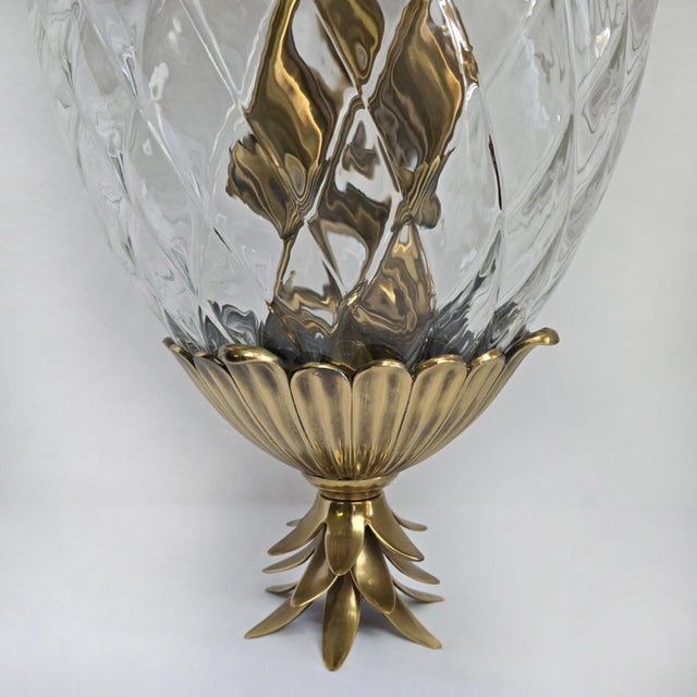 Hinkley Plantation Hanging Pineapple Pendant Light – Solid Brass Fixture (Two Available) For Sale In West Palm - Image 6 of 13