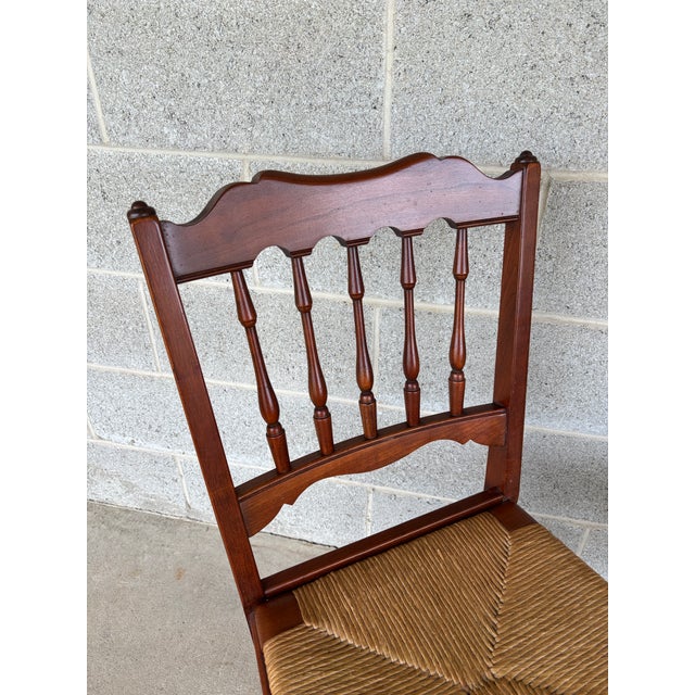 Traditional Pennsylvania House Traditional Style Rush Bottom Cherry Side Chairs - A Pair For Sale - Image 3 of 11