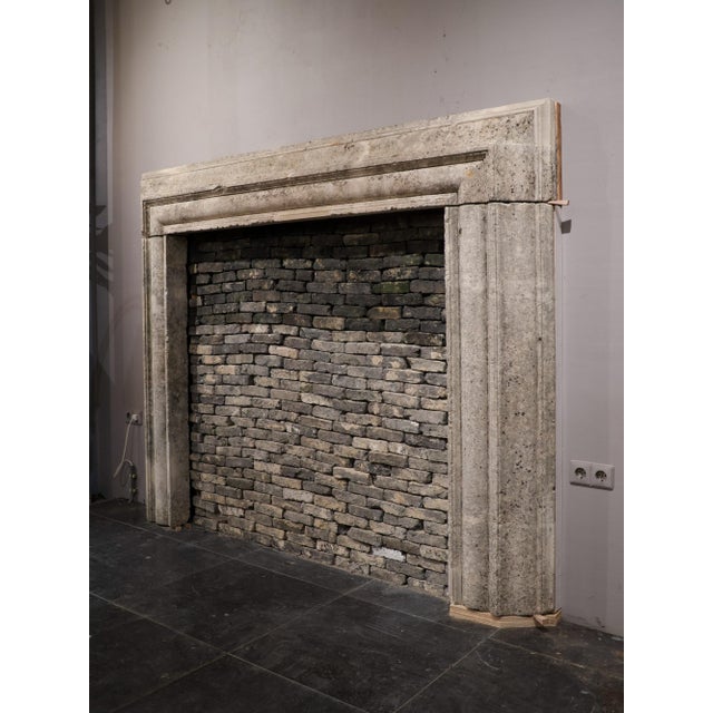 Antique Italian Limestone Fireplace Mantel with Bolection Profile, 1600s For Sale - Image 14 of 17