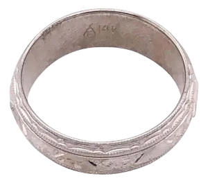 14 Karat White Gold Wedding Band Ring