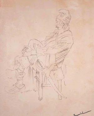 Pierre Georges Jeanniot, Rest, Original Pencil on Paper Drawing, Early 20th Century