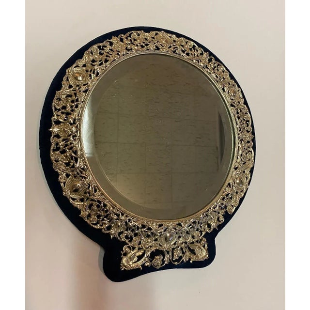 Sterling Silver Round Dressing Mirror For Sale - Image 10 of 10