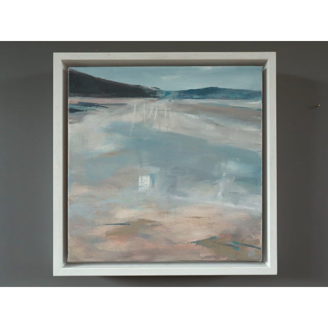 QUIET EXPANSE Size: 13.4 x 13.4 inches (including frame) Oil on canvas A very atmospheric contemporary abstract...