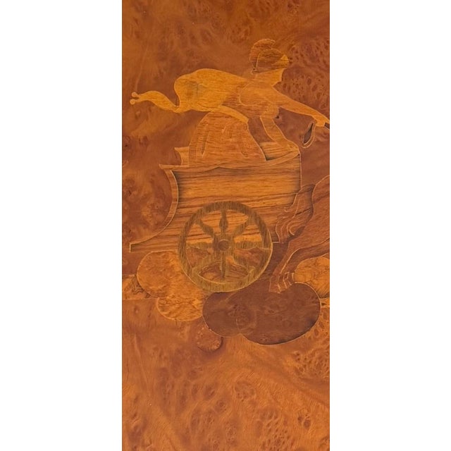 Wood Italian Burlwood Marquetry Center Table With Custom Glass Top For Sale - Image 7 of 18