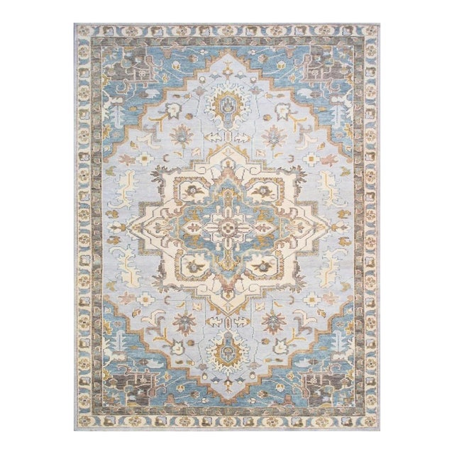 Pasargad Home Serapi L. Blue Wool Area Rug-9' 2'' X 12' 3'' For Sale