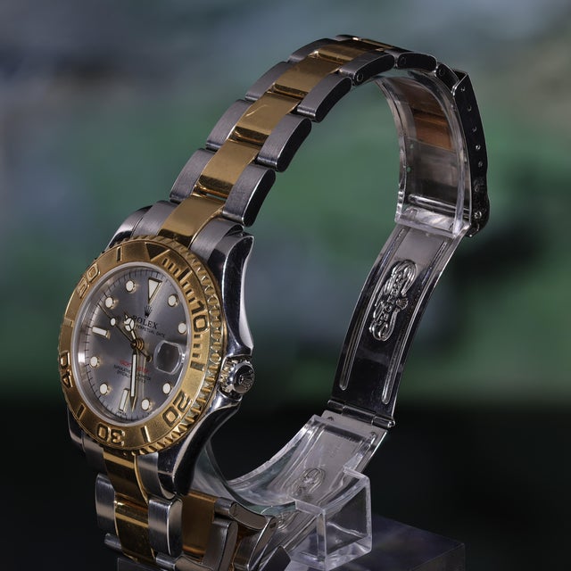 1990s Rolex Yacht Master Two Tone 168623 Gray Dial 35mm Full Set Watch For Sale - Image 14 of 18