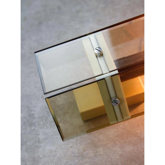 Guzzini Italian Smoked Acrylic Glass Sconce from Guzzini, 1970s For Sale - Image 4 of 17