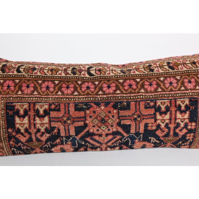 Early 20th Century Decorative Lumbar Cushion – Vintage Rug Style Throw Pillow -16'' X 38'' For Sale - Image 5 of 12
