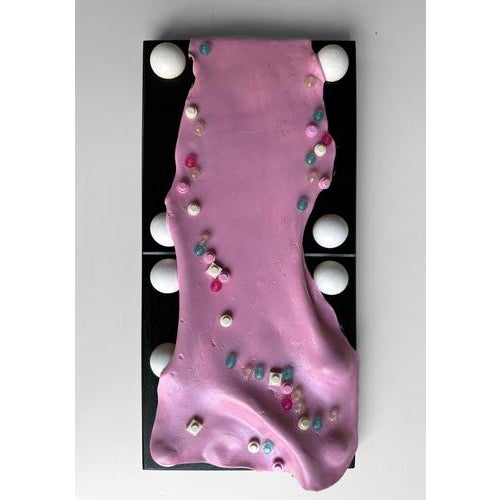 Vera Vizzi, Modular Domino Wall Sculpture in Pink, 2026, Foam Clay with Embedded Game Pieces For Sale - Image 9 of 9