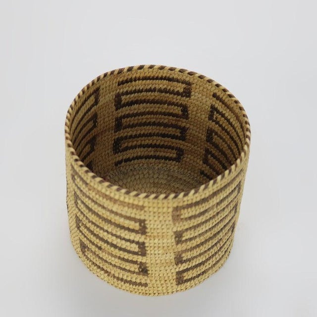 Wood Vintage Southwest Native American Woven Woven Reed Basket 20thC For Sale - Image 7 of 7