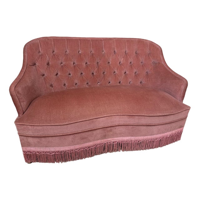 Vintage Velvet Sofa, 1950s For Sale