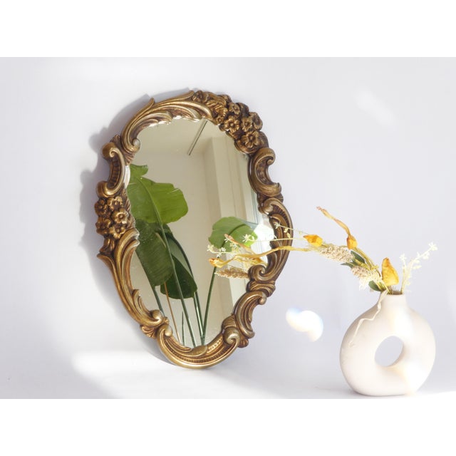Vintage Rococo French Gold Plaster Ornate Wall Mirror, 1960s For Sale - Image 11 of 11