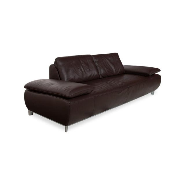 Modern Volare Leather 3-Seater Brown Manual Function Sofa from Koinor For Sale - Image 3 of 17