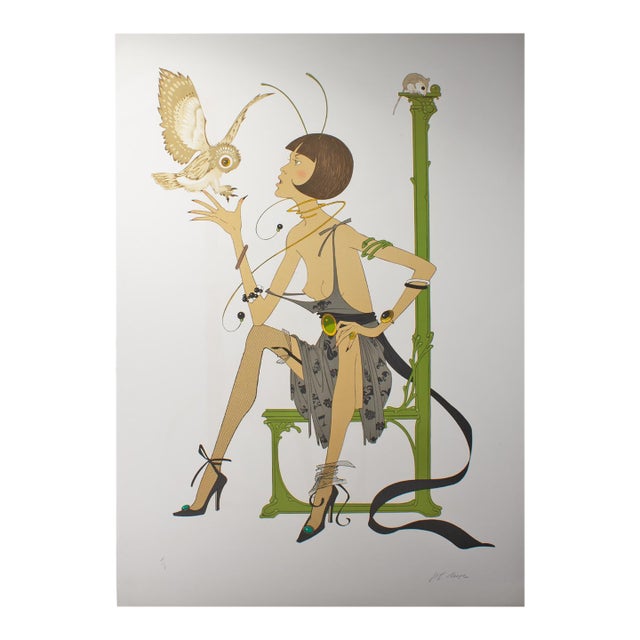 1969 “La Chouette” Limited Edition Lithograph by Philippe Noyer For Sale