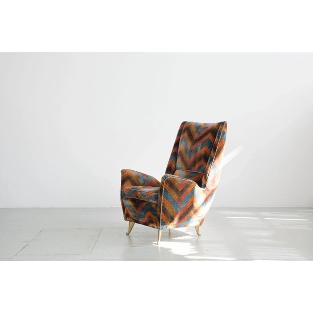 Green Wing Chair from I. S. A. Bergamo, Italy, 1950s For Sale - Image 8 of 18