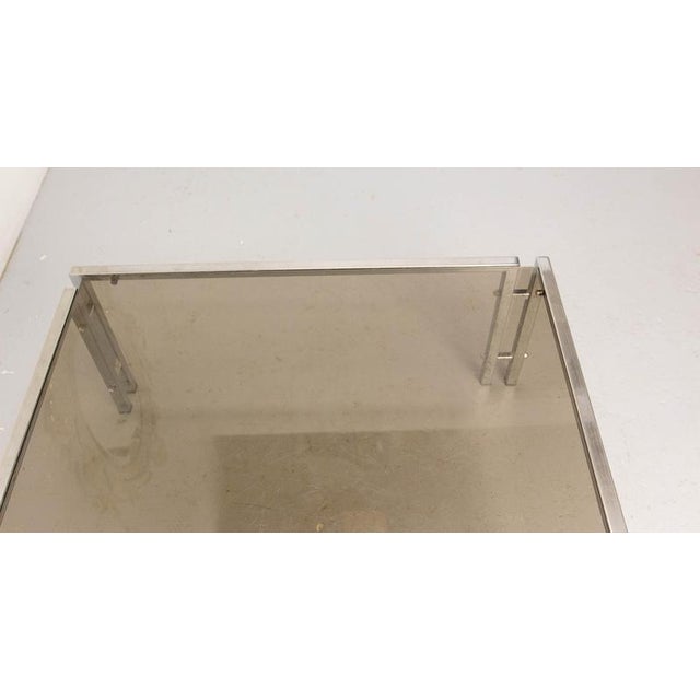 Vintage French Coffee Table in Chrome and Smoked Glass, 1970 For Sale - Image 9 of 12