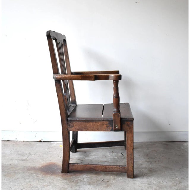 18th-Century Georgian Chippendale Oak Armchair For Sale In San Francisco - Image 6 of 13