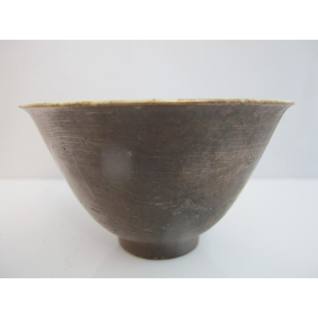 Chinese Chinese Vintage Batavia Blue Porcelain Mocha Cafe Au Lait Koi Fish Cup Bowl For Sale - Image 3 of 10