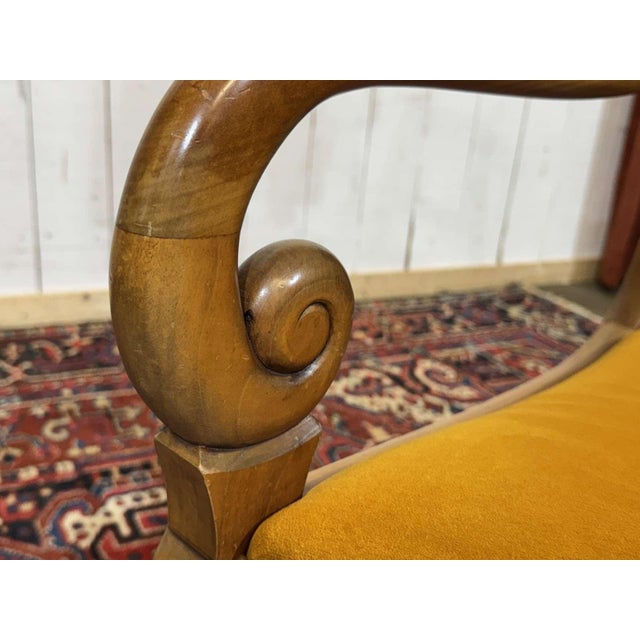 Cherrywood Armchairs with Scrolled Backs, 1960s, Set of 2 For Sale - Image 9 of 11