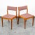 Mid Century Danish Modern Dining Chairs Set of 4 Denmark Pink Fabric Oak Vintage For Sale - Image 4 of 11