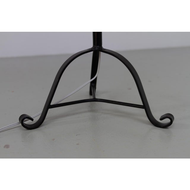 Art Deco Danish Tripod Floor Lamp in Wrought Iron, 1940s For Sale - Image 17 of 18